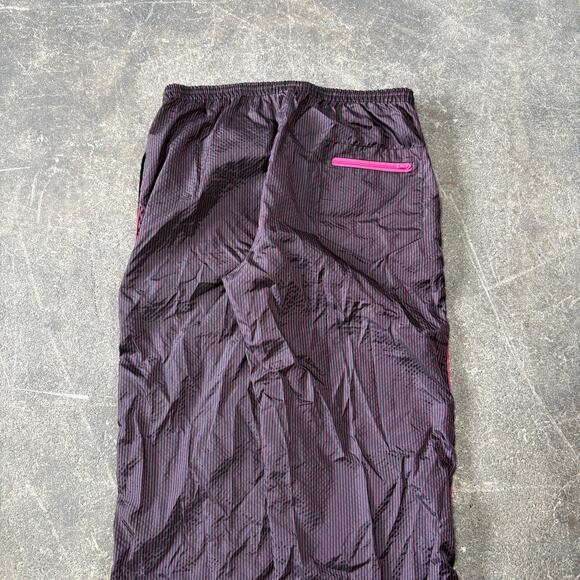 Vintage Puma Windbreaker Pants Womens M Purple Pinstripe Ankle Zip 80s Soccer - Picture 5 of 8